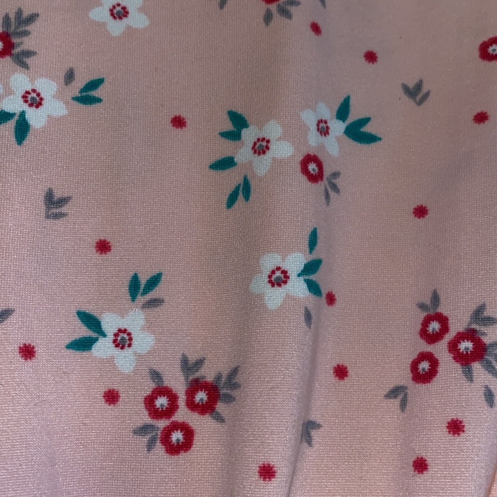 Pink Floral Romper Girls Size 12 Used - Picture 3 of 4